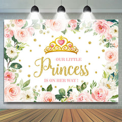 Blumen Prinzessin Ist An Der Weg Babydusche Hintergrund