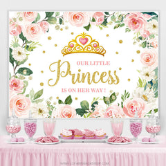 Blumen Prinzessin Ist An Der Weg Babydusche Hintergrund