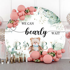 Blumen Teddy Tragen Kreis Hintergrund Für Babydusche