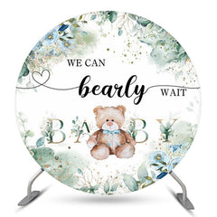 Blumen Teddy Tragen Kreis Hintergrund Für Babydusche