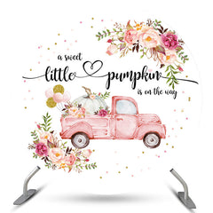 Blumen LKW Kürbis Thema Kreis Babydusche Hintergrund