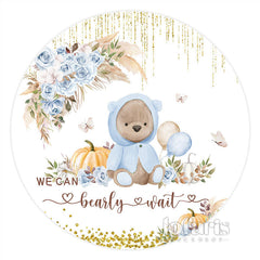 Blumen Wir Kann Bärig Warten Kreis Babydusche Hintergrund