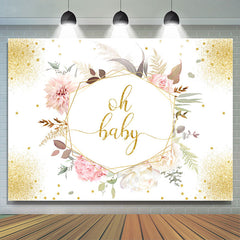 Blumen Mit Blätter Boho Babydusche Hintergrund Für Mädchen