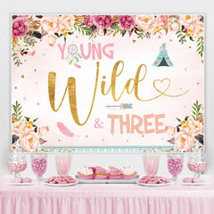 Blumen Jung Wild drei Glücklich 3 Geburtstag Hintergrund