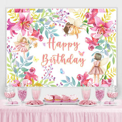 Blume Und Mädchen Glücklich Geburtstag Backdorp Für Party