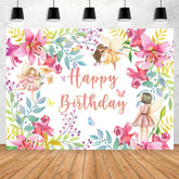 Blume Und Mädchen Glücklich Geburtstag Backdorp Für Party