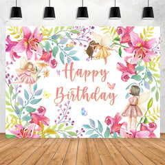 Blume Und Mädchen Glücklich Geburtstag Backdorp Für Party