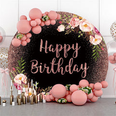 Blume Rosa Funkeln Glücklich Geburtstag Kreis Hintergrund