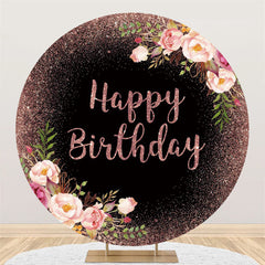 Blume Rosa Funkeln Glücklich Geburtstag Kreis Hintergrund