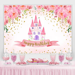 Blume Rosa Haus Glücklich Geburtstag Hintergrund für Mädchen