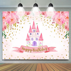 Blume Rosa Haus Glücklich Geburtstag Hintergrund für Mädchen