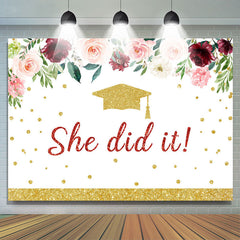 Blumen Und Funkeln Golden Sie Tat Es Grad Hintergrund