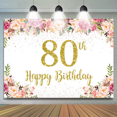 Blumen Schön Glücklich 80 Geburtstag Hintergrund Für Frauen