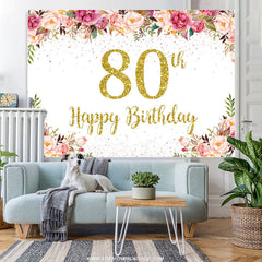 Blumen Schön Glücklich 80 Geburtstag Hintergrund Für Frauen