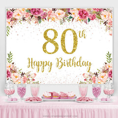 Blumen Schön Glücklich 80 Geburtstag Hintergrund Für Frauen