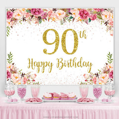 Blumen Schön Glücklich 90 Geburtstag Hintergrund Für Frauen
