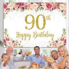Blumen Schön Glücklich 90 Geburtstag Hintergrund Für Frauen