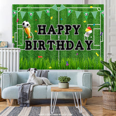 Fußball Feld Gras Sport Thema Geburtstag Hintergrund