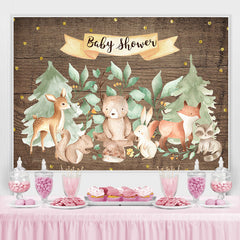 Wald Tier Hölzern Gold Funkeln Hintergrund für babydusche
