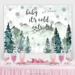 Wald Dschungel Schneeflocke Berg Babydusche Hintergrund