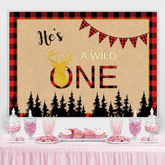 Wald Wild Eins Rot Plaid Hintergrund für babydusche
