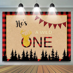 Wald Wild Eins Rot Plaid Hintergrund für babydusche