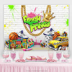 Frisch Prinz Graffiti Wand Glücklich Geburtstag Backdorp