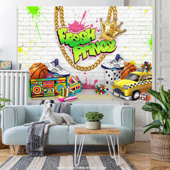 Frisch Prinz Graffiti Wand Glücklich Geburtstag Backdorp