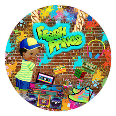 Frisch Prinz Graffiti Wand Runden Baby Dusche Hintergrund