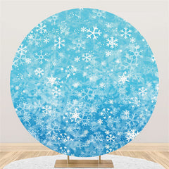 Gefroren Blau Schneeflocke Winter Einfach Runden Hintergrund