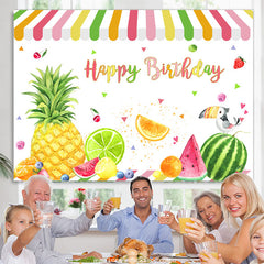 Fruits Shop Papagei Happy Birthday Hintergrunddekoration