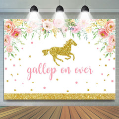 Gakkop An Über Pferd Blumen Glücklich Geburtstag Hintergrund