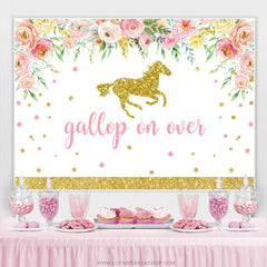 Gakkop An Über Pferd Blumen Glücklich Geburtstag Hintergrund
