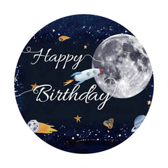 Galaxis Rakete Runden Glücklich Geburtstag Hintergrund Für Party
