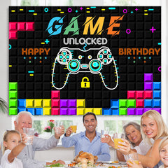 Spiel Konsole Tetris Glücklich Geburtstag Backdorp Für Party