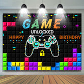 Spiel Konsole Tetris Glücklich Geburtstag Backdorp Für Party