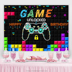 Spiel Konsole Tetris Glücklich Geburtstag Backdorp Für Party