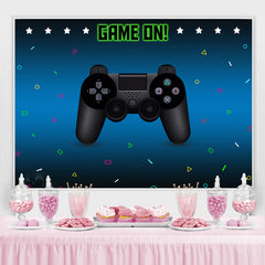 Spiel An Gamepad Blau Bokeh Geburtstag Party Hintergrund für Junge