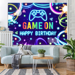 Spiel An Beleuchtung Bunt Glücklich Geburtstag Hintergrund
