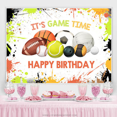 Giraffe Es ist Spiel Zeit Glücklich Geburtstag Hintergrund Für Kind