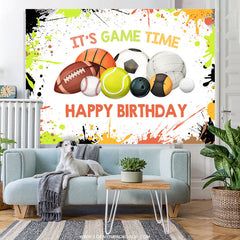 Giraffe Es ist Spiel Zeit Glücklich Geburtstag Hintergrund Für Kind