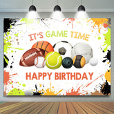 Giraffe Es ist Spiel Zeit Glücklich Geburtstag Hintergrund Für Kind