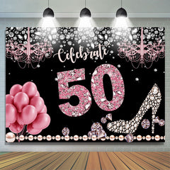 Funkeln Und Bokeh Ballon Glücklich 50 Geburtstag Hintergrund