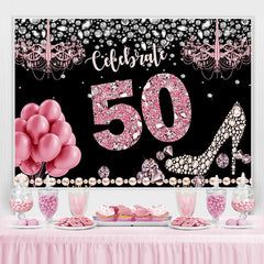 Funkeln Und Bokeh Ballon Glücklich 50 Geburtstag Hintergrund