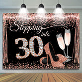 Funkeln Und Rose Golden Glücklich 30 Geburtstag Hintergrund