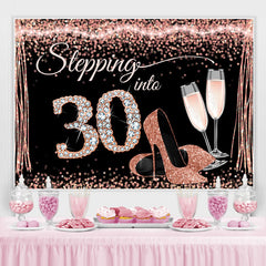 Funkeln Und Rose Golden Glücklich 30 Geburtstag Hintergrund