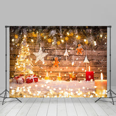 Funkeln Und Glänzend Weihnachten Baum Mit Kerzen Hintergrund