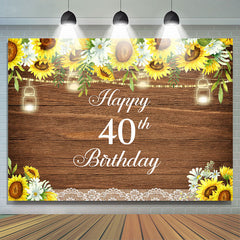 Funkeln Und Sonnenblumen Glücklich 40 Geburtstag Hintergrund