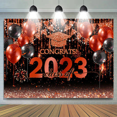 Funkeln Ballon Flagge Hut Glückwunsch 2024 Hintergrund