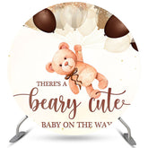 Funkeln Luftballons Und Tragen Runden Baby Dusche Hintergrund